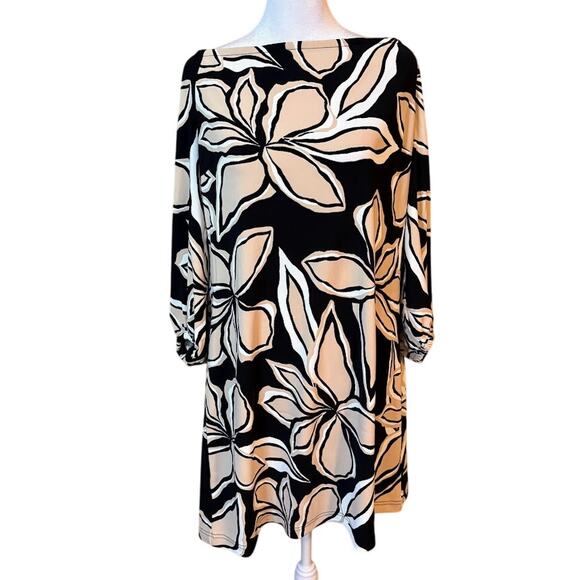 Boston Proper Off Shoulder Floral Print Shift Dress Size Large - Picture 1 of 6
